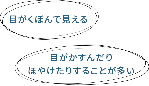 目がくぼんで見える 目がかすんだりぼやけたりすることが多い