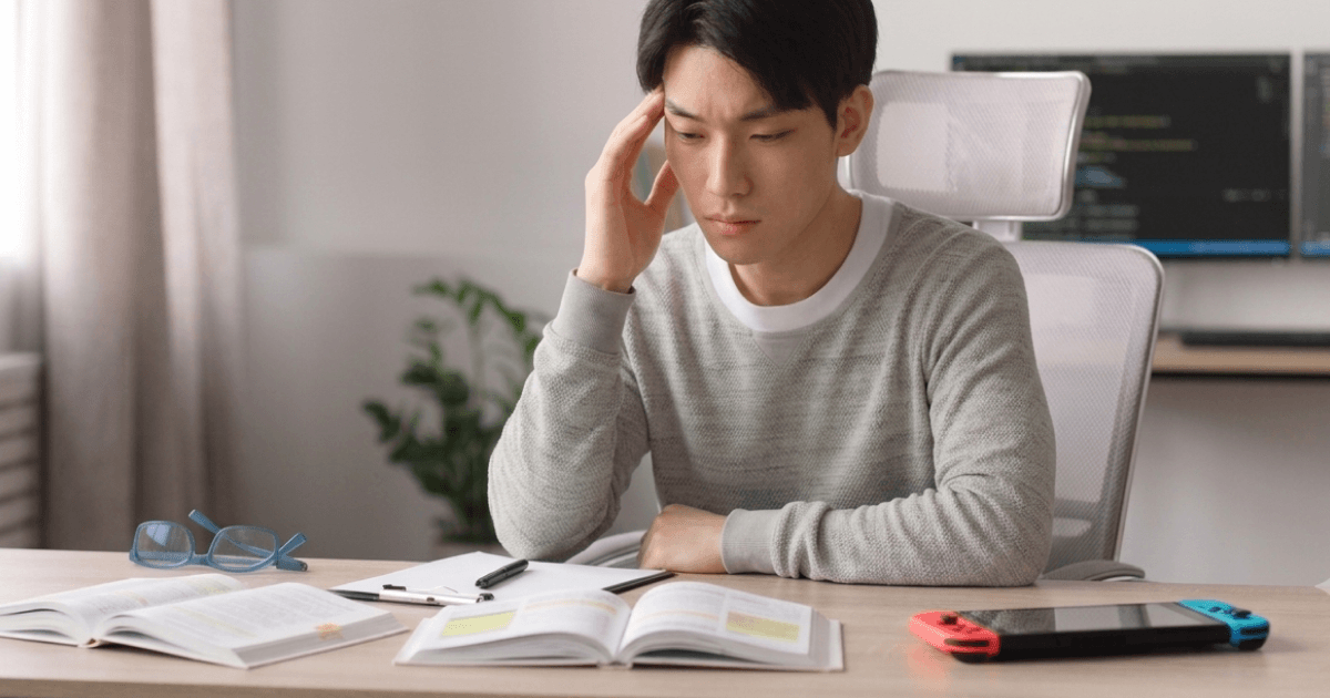 症例|勉強やゲームによる目の酷使で自律神経失調症を発症した20代男性