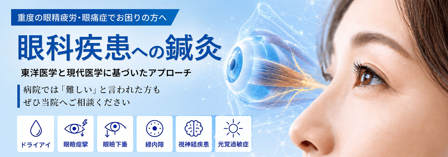 神経眼科疾患、緑内障、網膜色素変性症など眼科疾患への鍼灸のご案内